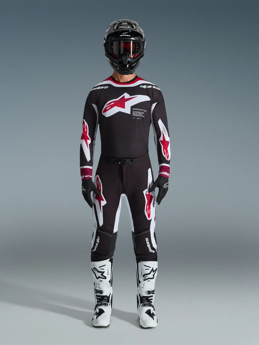 Conjunto Alpinestars Supertech AFD Vista 26 Preto/Vermelho